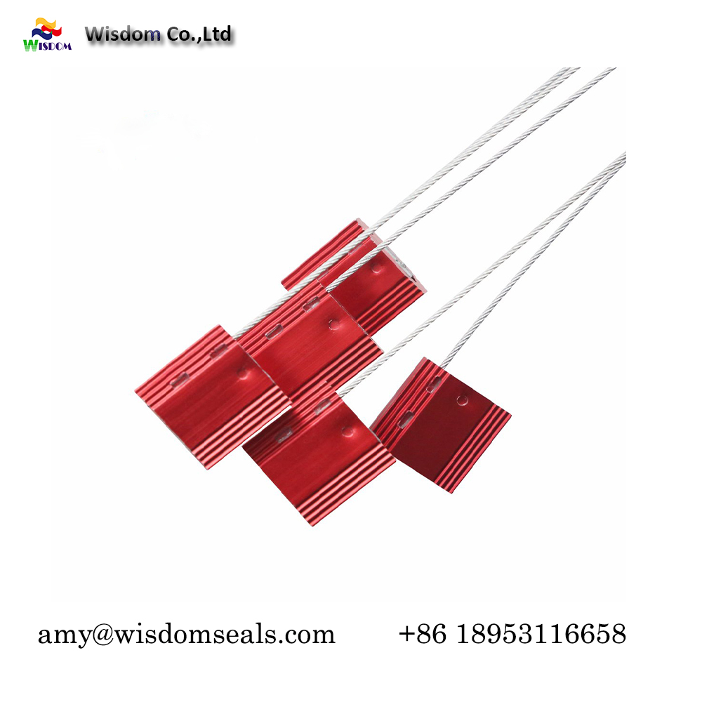  WDM-CS125  High safety tampering obvious pull tight metal cable seal with laser print customer number 