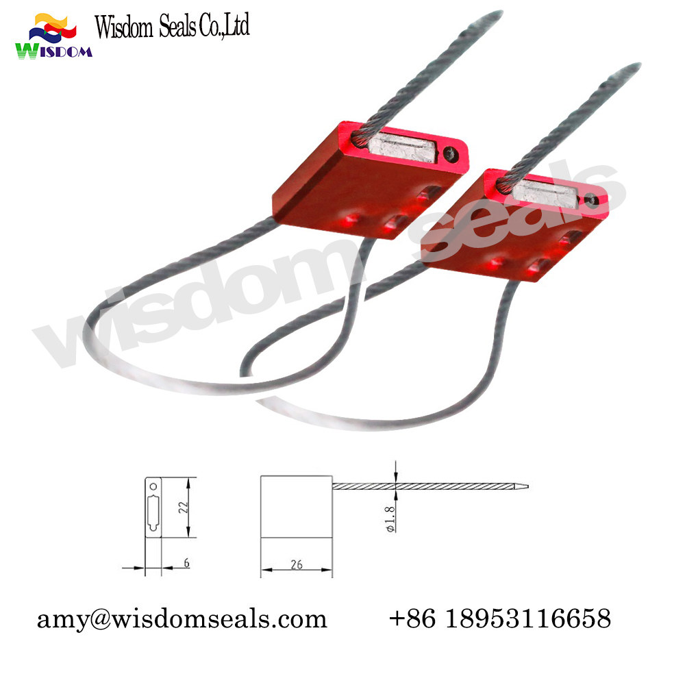  WDM-CS120 ISO17712  High strength adjustable length tampering obvious container truck  cable seal  with barcode