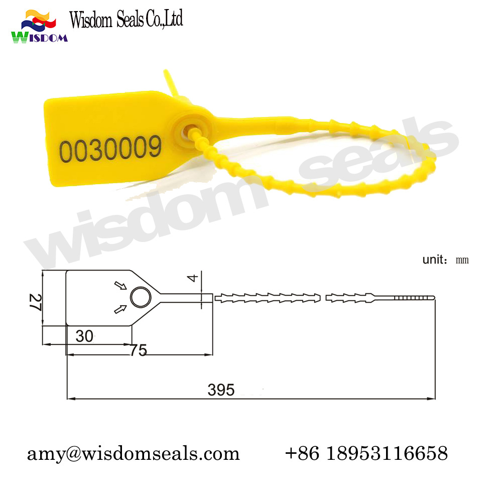 WDM-PS340  adjustable length express shipping security plastic seals for courier with barcode 