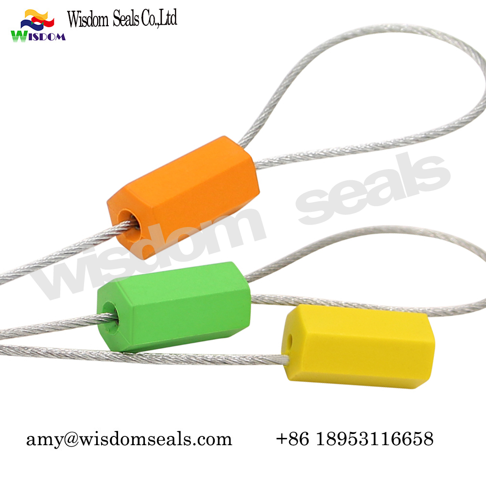  WDM-CS218 Hexagon  ABS coaed logo printed adjustable length security cable lock seal​s for container and truck 