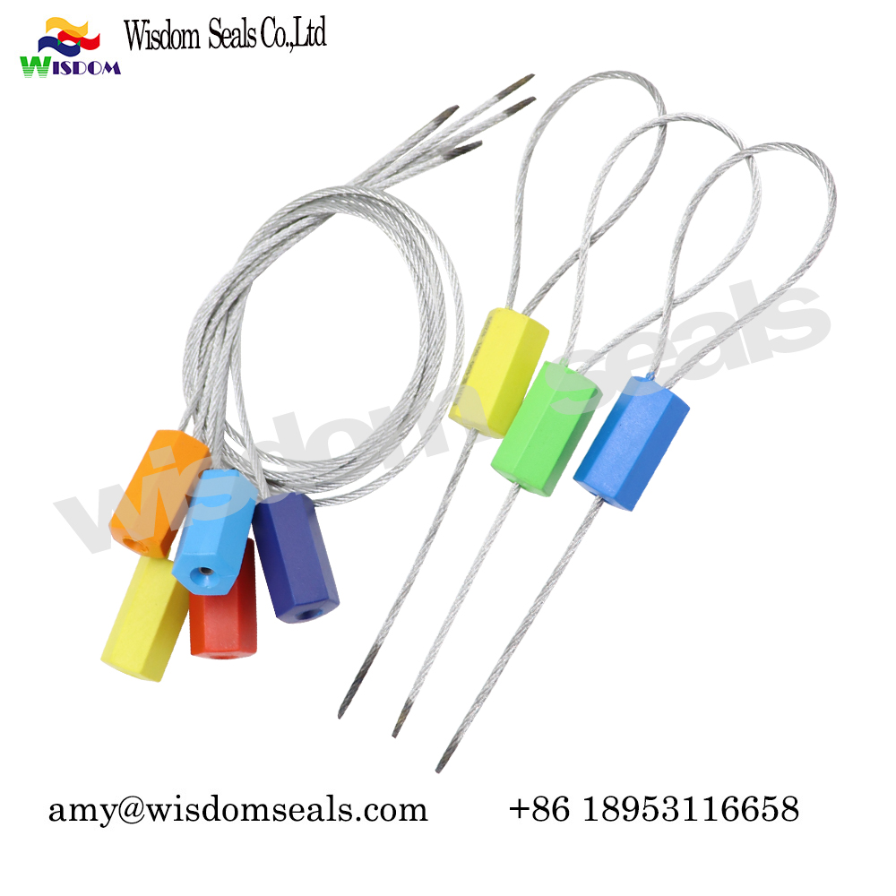  WDM-CS218 Hexagon  ABS coaed logo printed adjustable length security cable lock seal​s for container and truck 