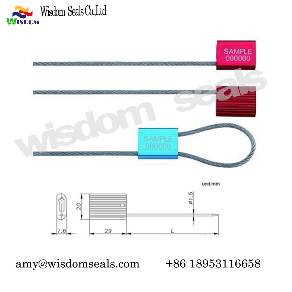  WDM-CS118 aluminum alloy Pull tight disposable adjustable security cable lock seal